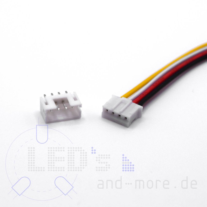 Micro JST Kabel mit Buchse + Platinen Steckverbinder, 4-polig RM 2,0mm PH