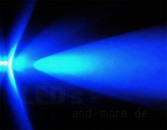 5mm Blink LED ultrahell Blau mit Anschlusskabel 10000mcd...