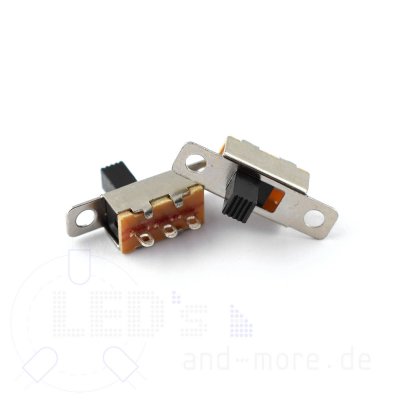 Miniatur Schiebeschalter 1x UM / EIN-EIN stehend 1-polig