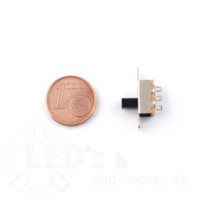 Miniatur Schiebeschalter 1x UM / EIN-EIN stehend 1-polig
