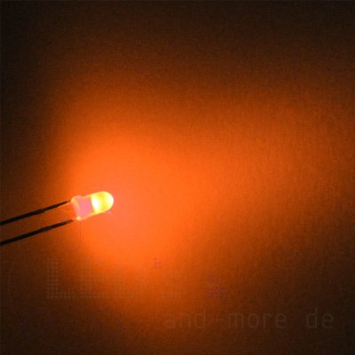 3mm LED Ultrahell Orange Diffus 70° 1000mcd