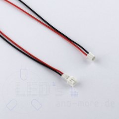 Micro JST Kabel mit Buchse + Stecker, 2-polig RM 2,0mm PH...