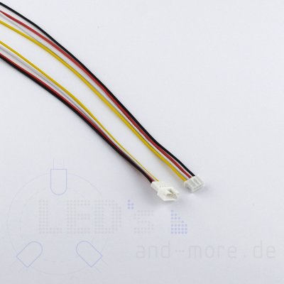 Micro JST Kabel mit Buchse + Stecker, 4-polig RM 2,0mm PH Kupplung