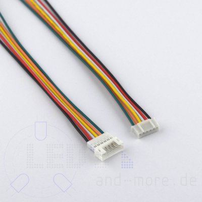 Micro JST Kabel mit Buchse + Stecker, 6-polig RM 2,0mm PH Kupplung