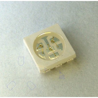 SMD 5050 PLCC6 LED Ultrahell Eisblau Cyan 850mcd 120° 3-Chip