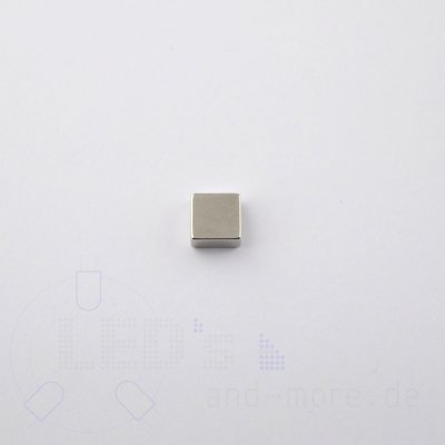 Magnet Quader 8 x 8 x 4 mm vernickelt, 1200g, N45 Neodym