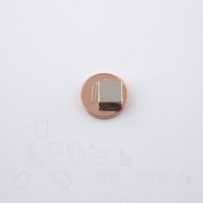 Magnet Quader 8 x 8 x 4 mm vernickelt, 1200g, N45 Neodym