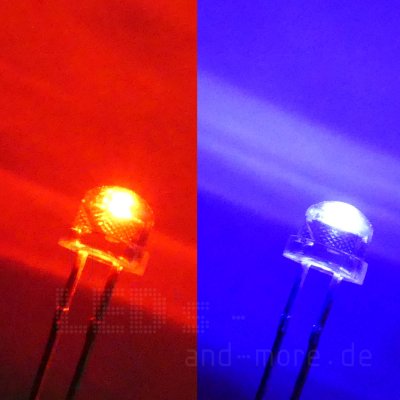 4,8mm Blink LED Rot / Blau Wechsel 500/900mcd 120° selbstblinkend