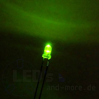 klares Ultrahelles 3mm LED gelblich Grün 1200 mcd 30°