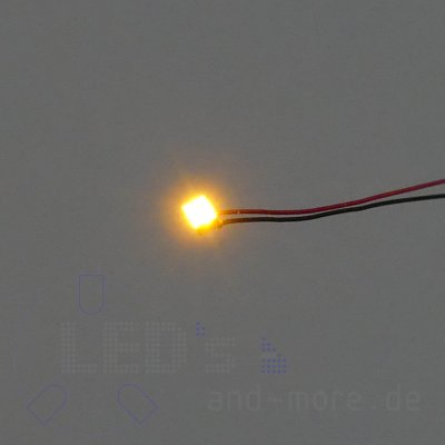 SMD LED mit Anschluss Draht 0603 Gelb farbig diffus 50 mcd 120°