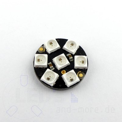 RGB Digi-Dot LED Ring Button 7x mini LEDs SK6812 15,2mm