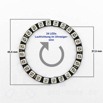 RGB Digi-Dot LED Ring 24x mini LEDs SK6812 45,5mm