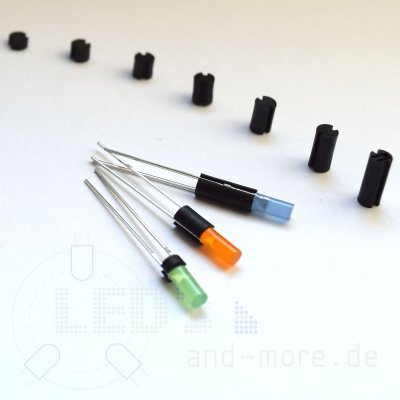 Abstandshalter fr 3mm LEDs RM2,54 schwarz 3 mm