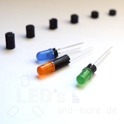 Abstandshalter für 5mm LEDs RM2,54 schwarz 3 mm