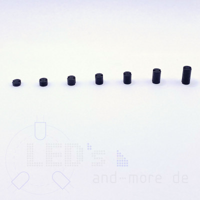 Abstandshalter fr 5mm LEDs RM2,54 schwarz 4 mm