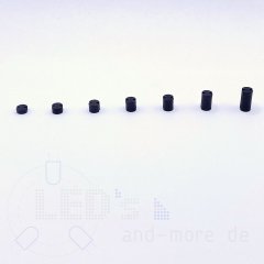 Abstandshalter für 5mm LEDs RM2,54 schwarz 5 mm