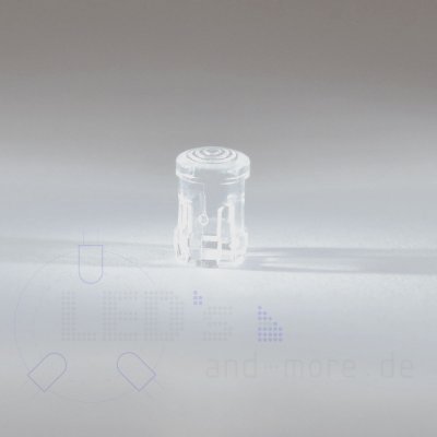 Transparente Einbaufassung mit Abdeckung / Kappe  für 3mm LEDs