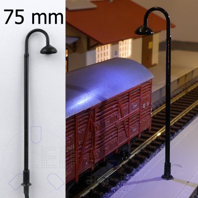 Bahnhofs-Laterne schlicht Bogenleuchte LED wei 1-armig 75mm ohne Widerstand
