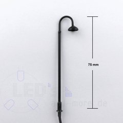 Bahnhofs-Laterne schlicht Bogenleuchte LED weiß 1-armig 75mm mit Widerstand für 12 - 16 Volt