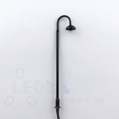 Bahnhofs-Laterne schlicht Bogenleuchte LED weiß 1-armig 75mm mit Widerstand für 12 - 16 Volt