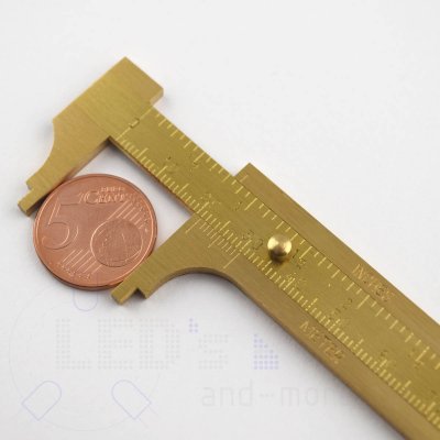 Kleiner Messschieber Taschenmaß Knopfmaß Messing analog 80mm