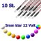 10x 5mm LED ultrahell mit Anschlusskabel 5-15 Volt Weiß