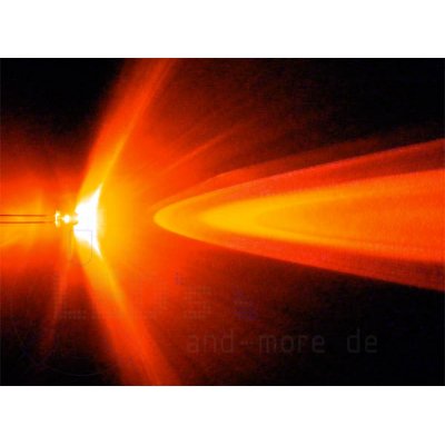 10x 5mm LED ultrahell mit Anschlusskabel 5-15 Volt Orange