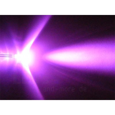10x 5mm LED ultrahell mit Anschlusskabel 5-15 Volt Pink
