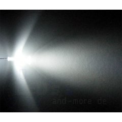 10x 3mm LED ultrahell mit Anschlusskabel 5-15 Volt Weiß