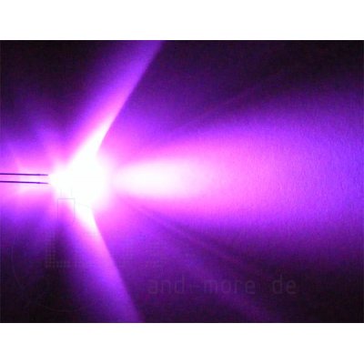 10x 3mm LED ultrahell mit Anschlusskabel 5-15 Volt Pink