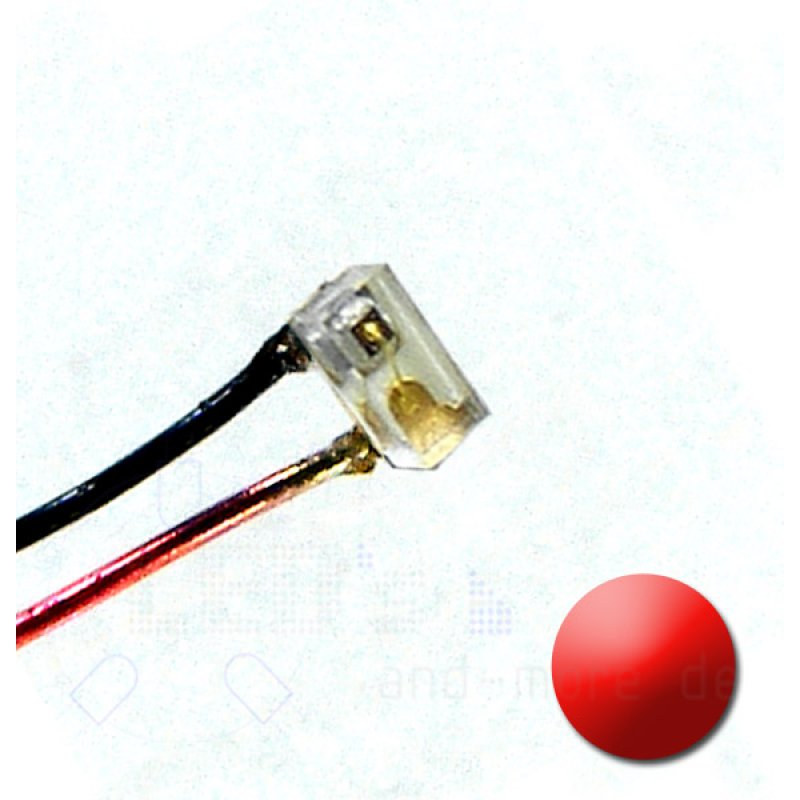 SMD LED mit Anschluss Draht 0402 Rot 40 mcd 120° 1,0 x 0,5 x 0,45mm, 1,39 €