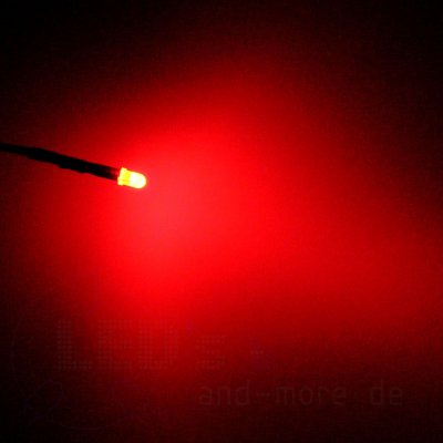 10x 3mm LED diffus mit Anschlusskabel 5-15 Volt Rot