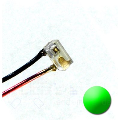 SMD LED mit Anschluss Draht 0402 gelblich Grün 25mcd 120°