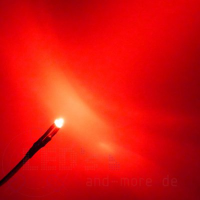 10x Diffuses 1,8mm LED mit Anschlusskabel 60 Rot