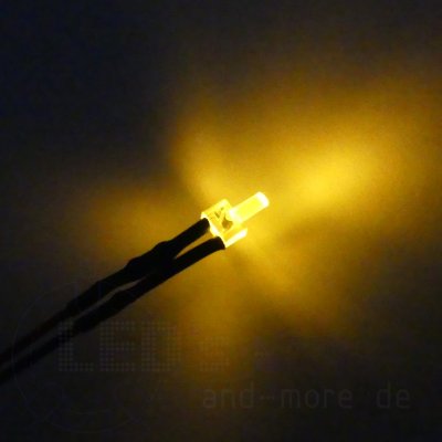 10x Diffuses 2,0mm Tower LED mit Anschlusskabel 100 Gelb
