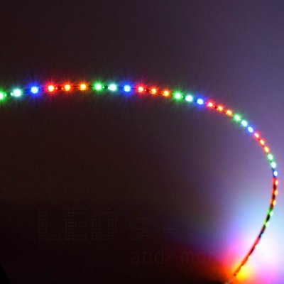 20cm Rainbow Micro LED Band ultraschmal 39 LEDs 12V 6 Farben, 1,6mm breit Kirmes