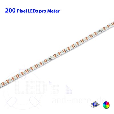 200 Pixel LED-Stripe RGB WS2812 100cm 5V steuerbar wei extra schmal