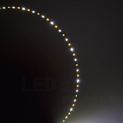 20cm zweifarbiges Flex-Band ultraschmal 39 LEDs 12V Weiß / Gelb, 1,6mm breit Kirmes