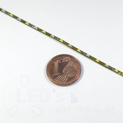 20cm dreifarbiges Flex-Band ultraschmal 39 LEDs 12V Grün / Weiß / Orange, 1,6mm breit Kirmes