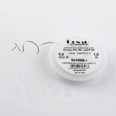 1m Lot ISO-Core "Clear" Lötzinn mit Flussmittel bleifrei Ø 0,5 mm RoHS-konform