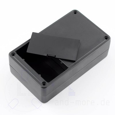 Kunststoff Box Gehäuse schwarz 123 x 72 x 39mm Fach für 4x Mignon