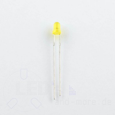 3mm LED Gelb farbig Diffus 30° 1200mcd ultrahell