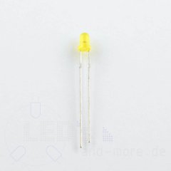 3mm LED Gelb farbig Diffus 30° 1200mcd ultrahell