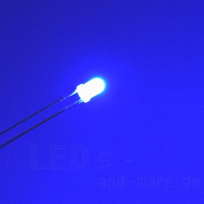 3mm LED Blau farbig Diffus 50° 4000mcd ultrahell