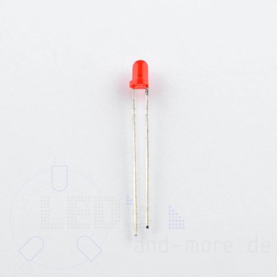 3mm LED Rot farbig Diffus 60° ca. 45 mcd