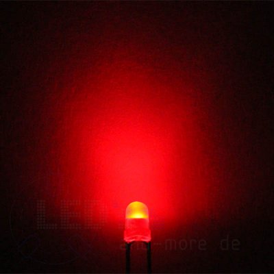 3mm LED Rot farbig Diffus 60° ca. 45 mcd