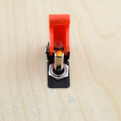Kill Switch Not Schalter mit Schutzkappe 12V, 20A Rot