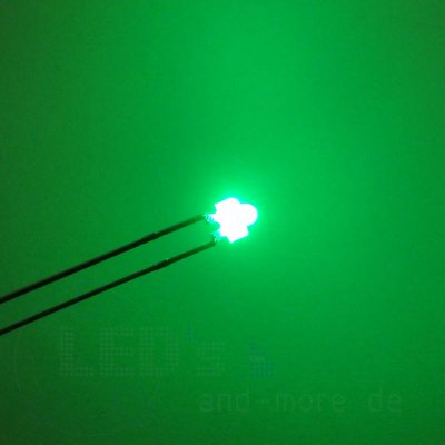 1,8mm Blink LED Tiefgrün diffus 330mcd 70°