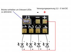 4 Kanal pico Lauflicht Modul 10,5x7,3x2,8mm Bahnübergang 010 Onboard LED Rot