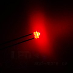 Diffuses 1,8mm LED Rot 18 mcd 60°